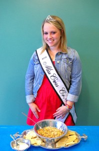 This photo shows Miss Brooklyn Devazier with her recipe Cheesy Rice and Beef. Brooklyn was a contestant in the Miss Arkansas Rice Contest.