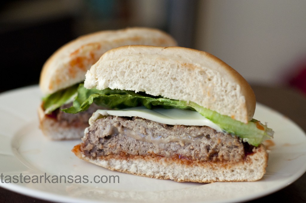 Stuffed Cheese Burger Cut Open