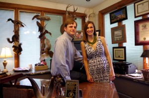 Nathan and Kristin in their office.