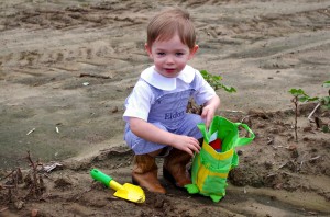 Eldon doing his part on the farm. 