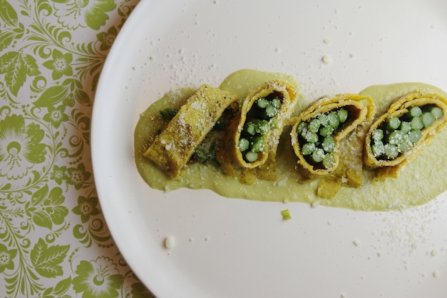 Asparagus omelet rolls - on plate