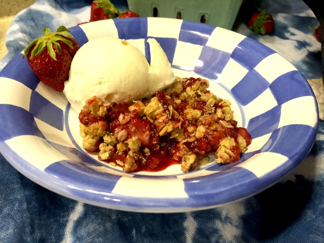 Arkansas Strawberry Skillet Crisp in a Bowl