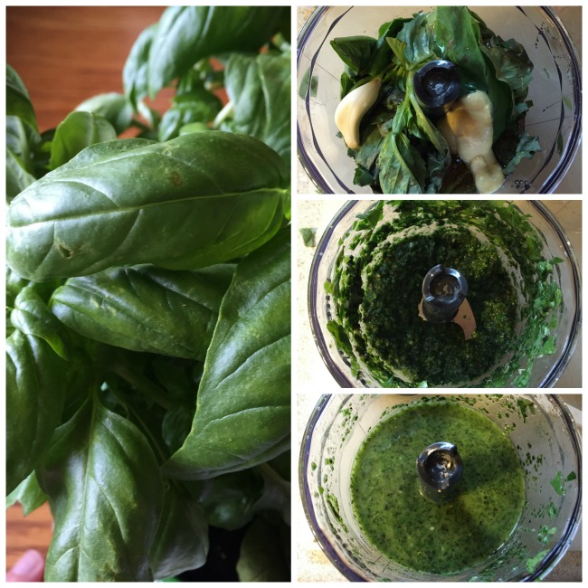 basil vinaigrette collage