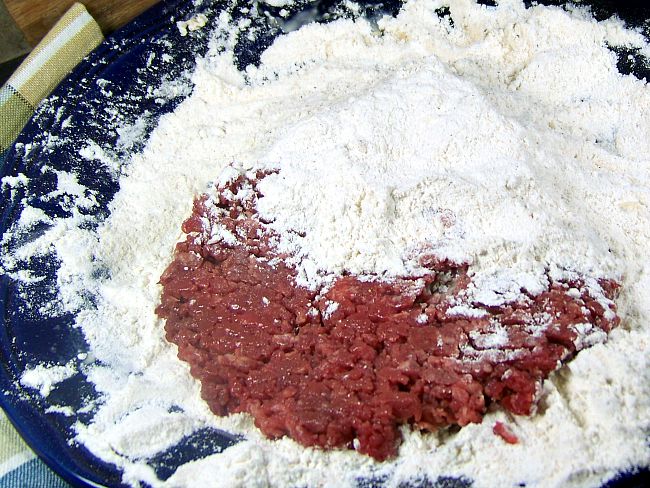 FB Taste ARkansas Chicken fried steak dredged in flour