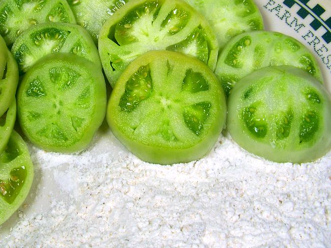 Fried green tomatoes sliced tomatoes