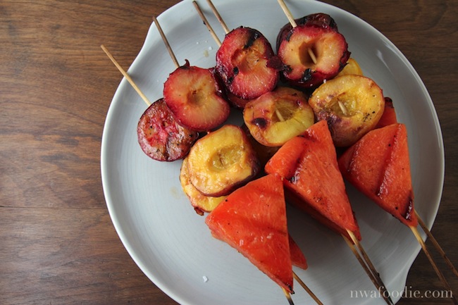 grilled fruit skewer