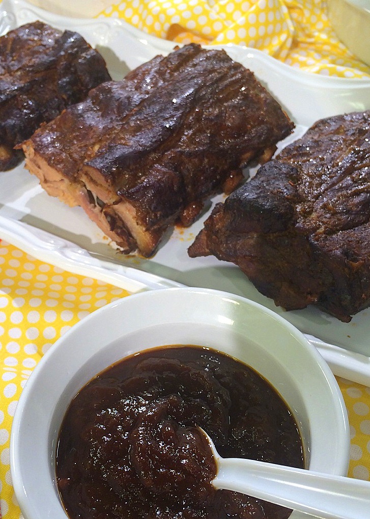 smoky peach bbq sauce w ribs din w deb