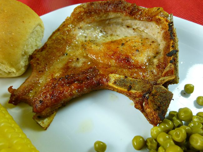 FB Simple Country Fried Pork Chops on plate