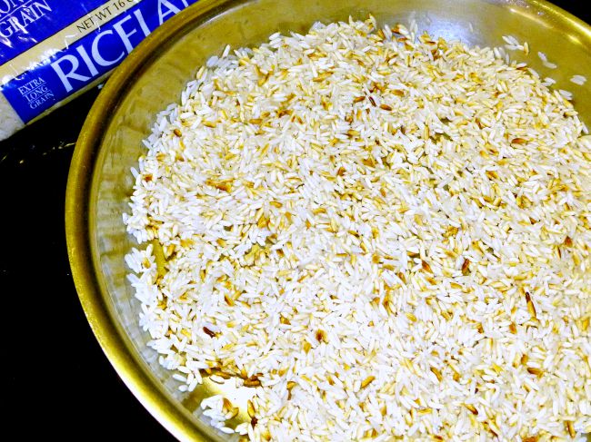 FB Taste Ark Loaded Fried Rice browning in pan