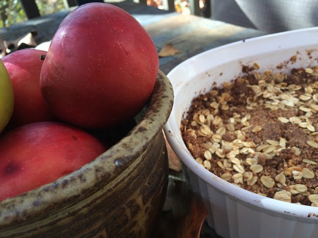 Spiced Apple Crisp dish