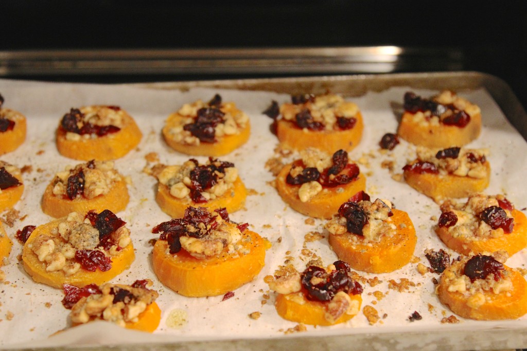 sweet potato and blue cheese coins - oven