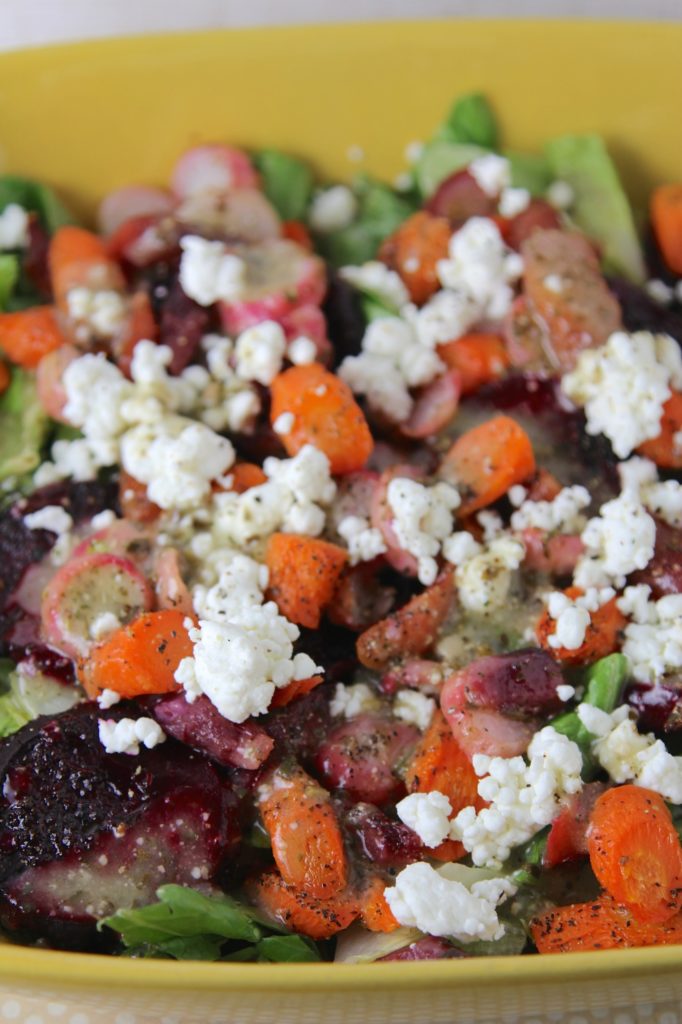 roasted root vegetable salad - detail