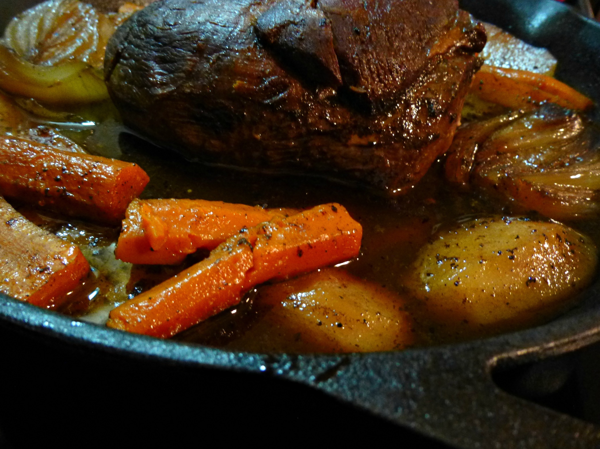 FB Taste Ark Iron Skillet Roast and Root Vegetables close up