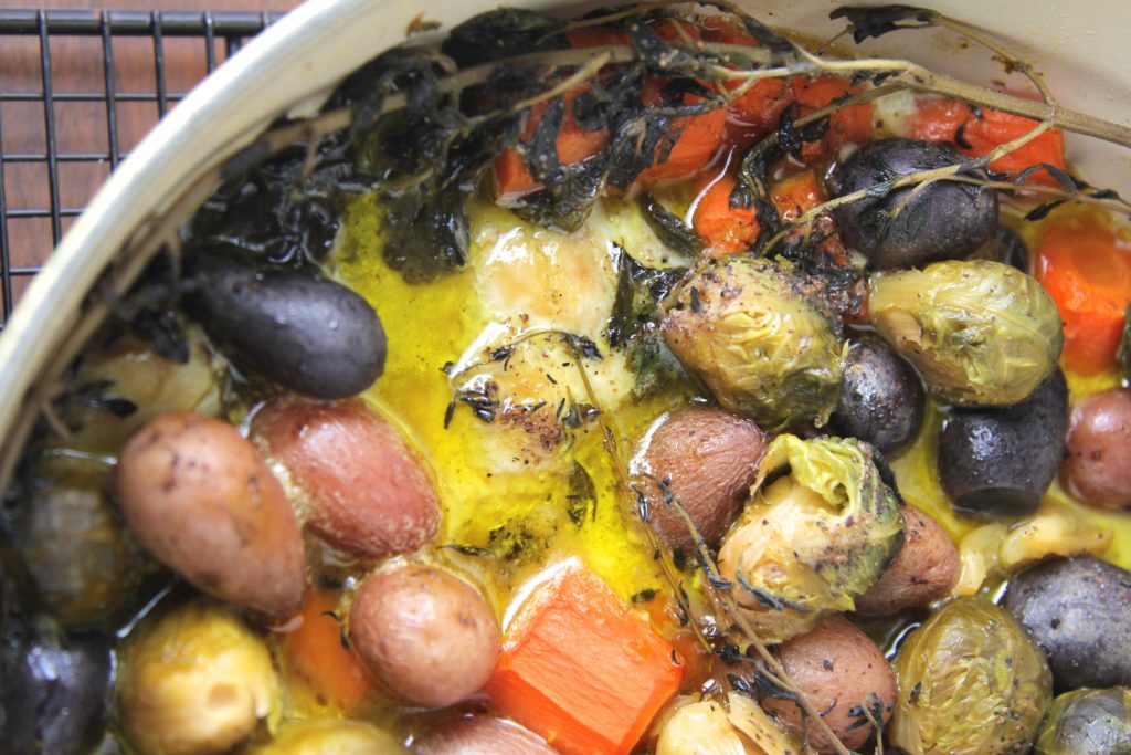 one pot chicken with vegetables - up close