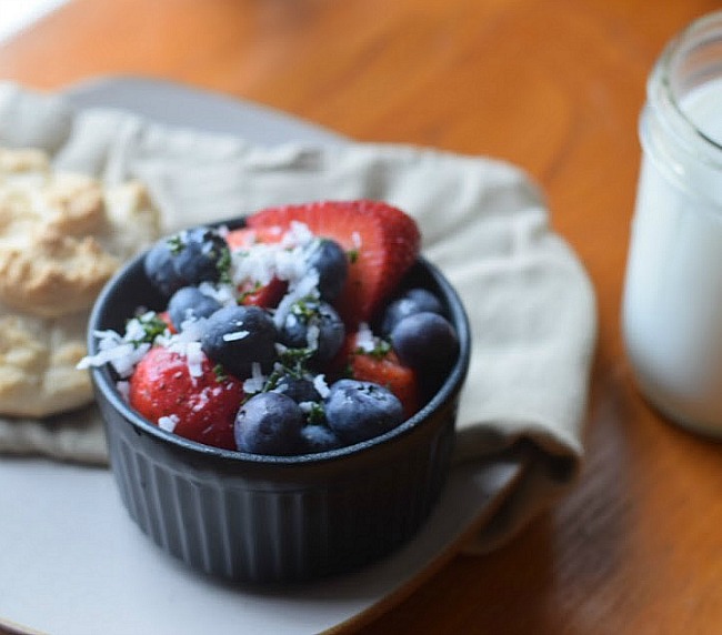 Berries and fresh mint